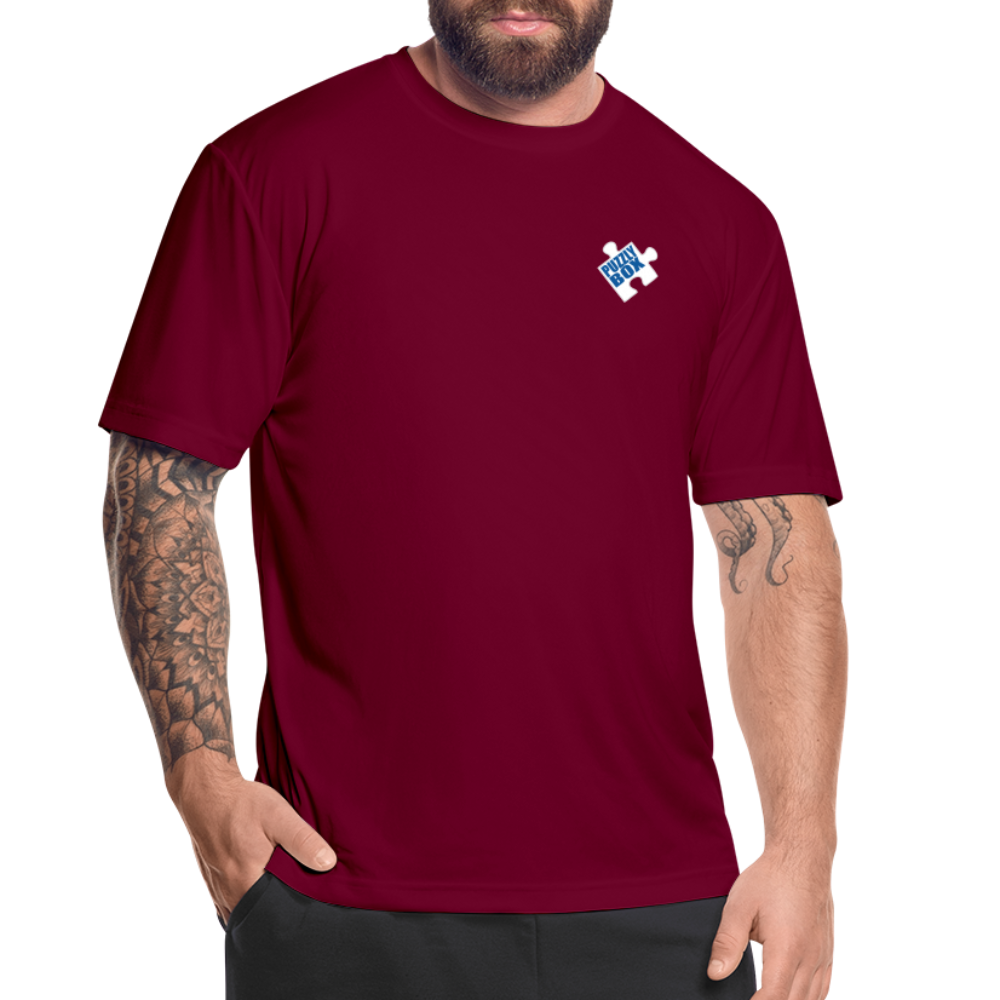 Men’s Puzzly Box Performance T-Shirt - burgundy