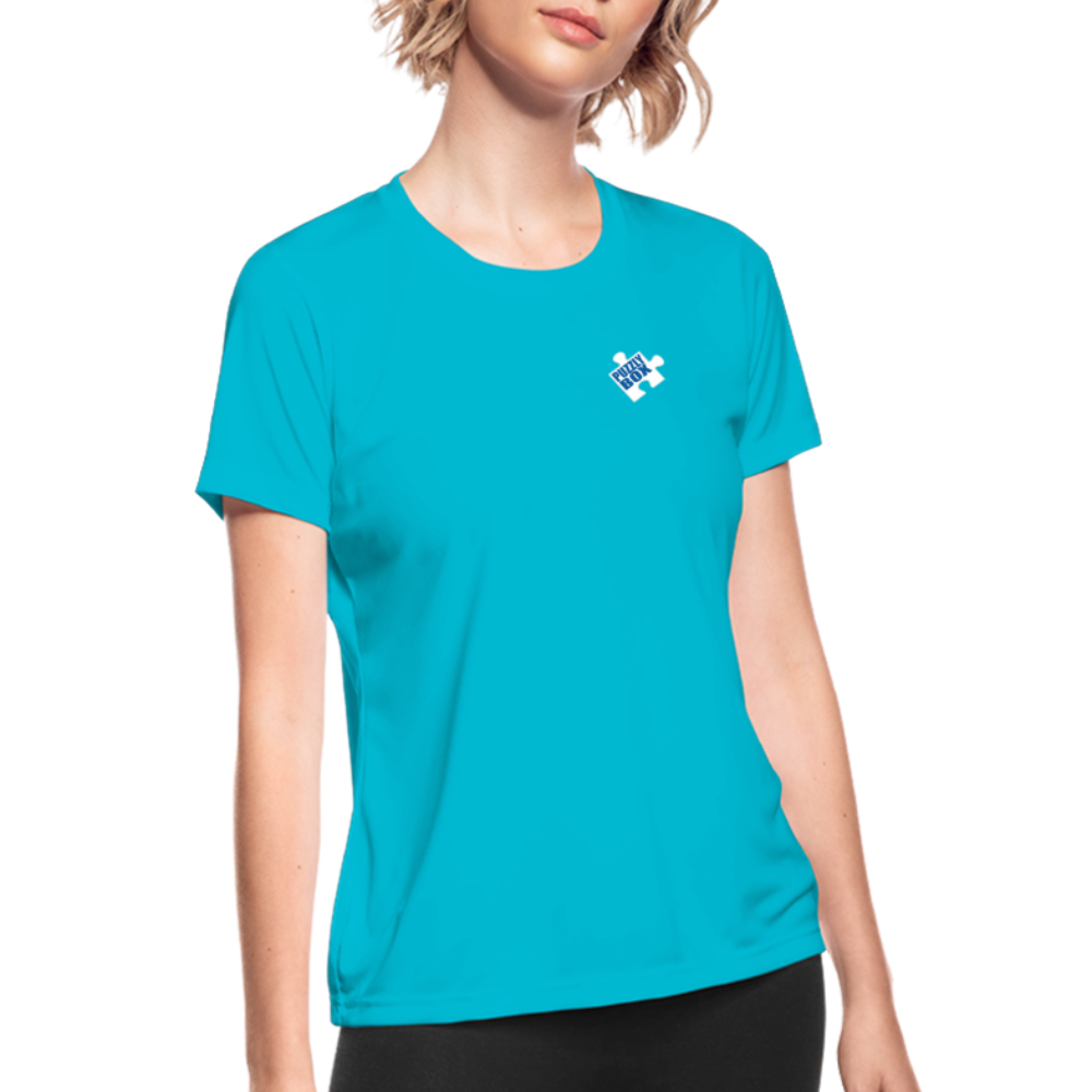 Women's Puzzly Box Performance T-Shirt - turquoise