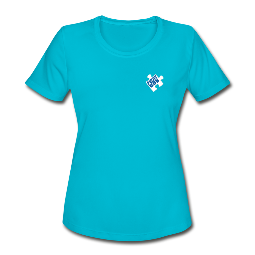 Women's Puzzly Box Performance T-Shirt - turquoise