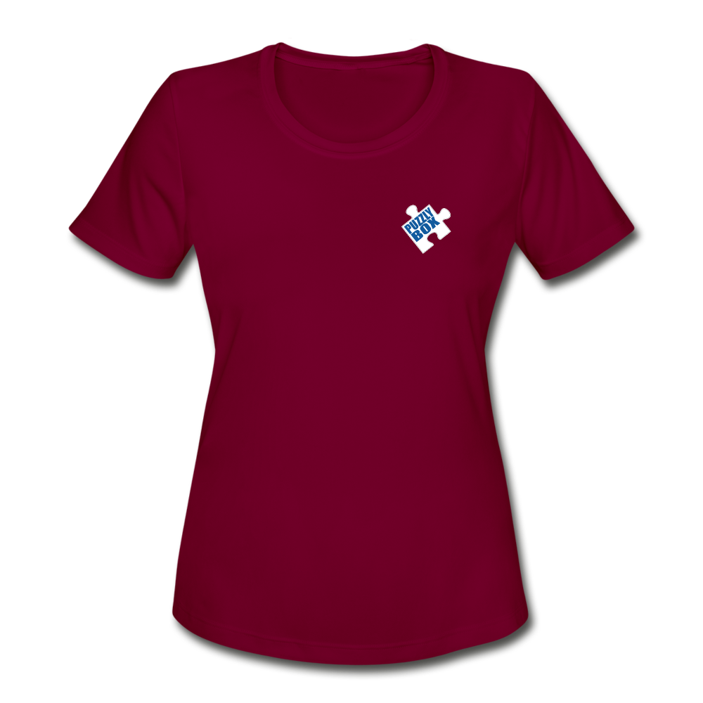 Women's Puzzly Box Performance T-Shirt - burgundy