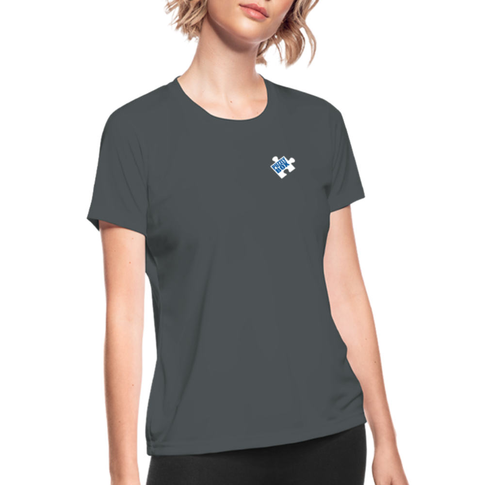 Women's Puzzly Box Performance T-Shirt - charcoal